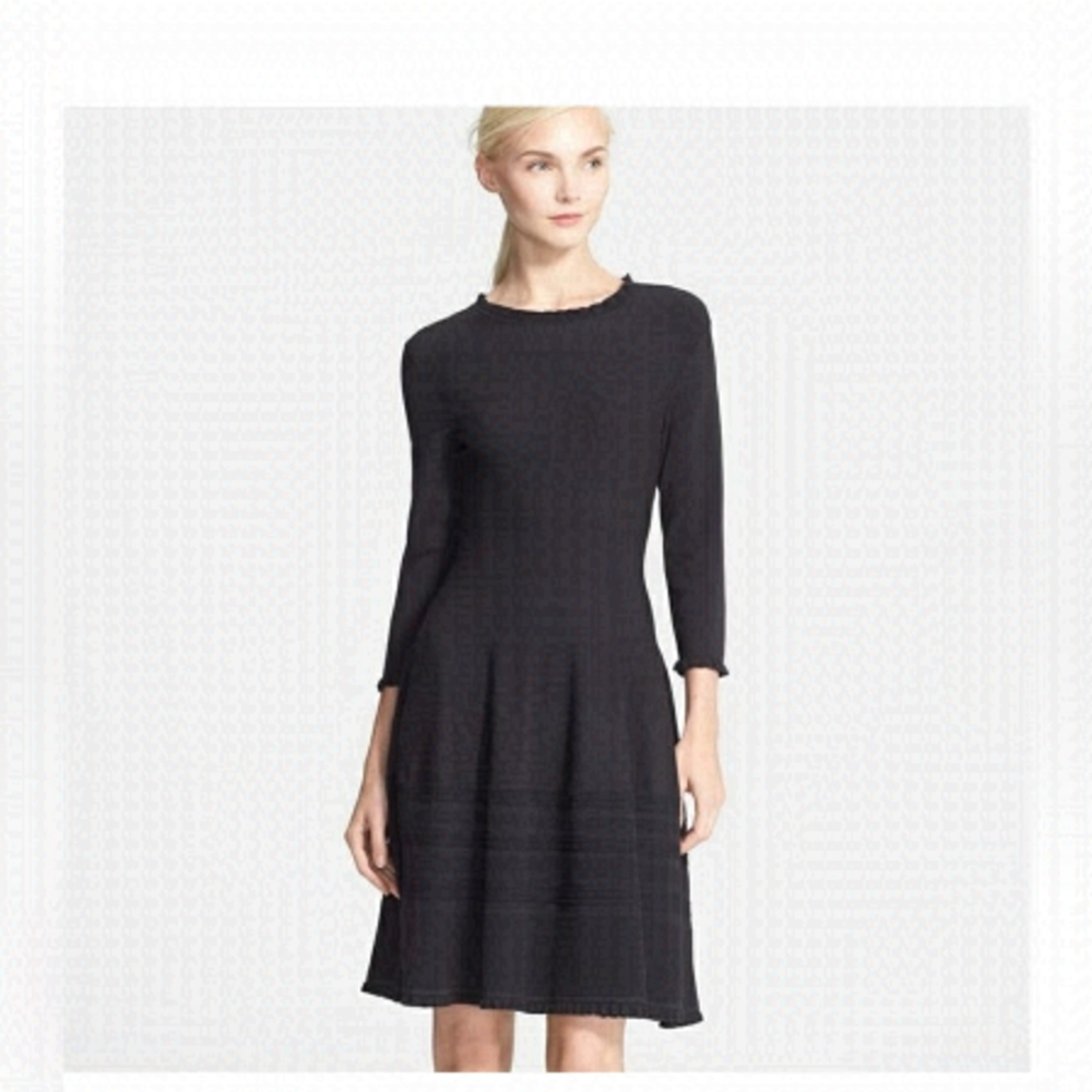 Kate spade new york pointelle
sweater dress academia minimalist black sz xxs